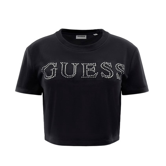 Guess Γυναικεία κοντομάνικη μπλούζα Couture Crop Tee